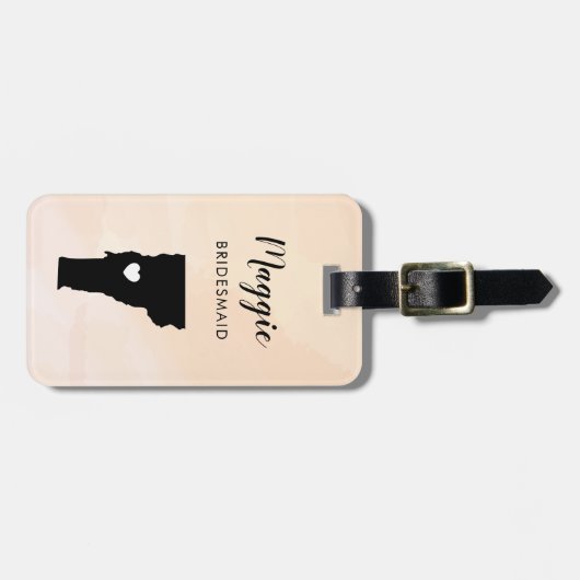 ヴァーモントの地図の荷物のラベル、結婚披露宴の歓迎 ラゲッジタグ (正面横)