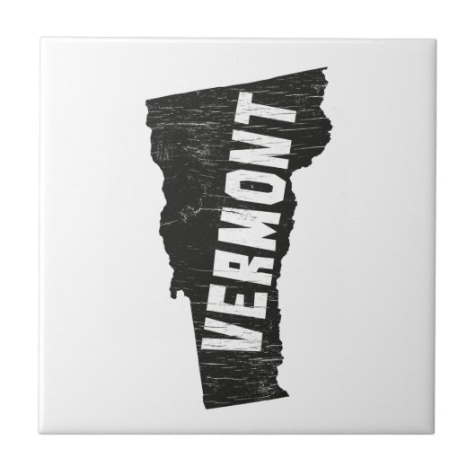 ヴァーモントの家のヴィンテージの地図のシルエット タイル (正面)