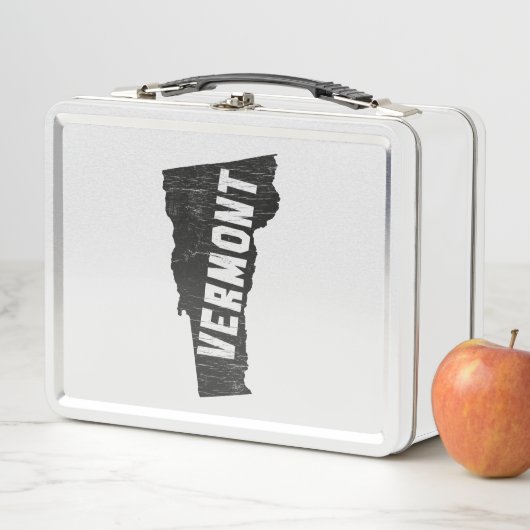 ヴァーモントの家のヴィンテージの地図のシルエット メタルランチボックス (インサイチュ)