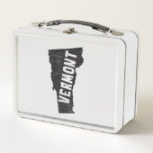 ヴァーモントの家のヴィンテージの地図のシルエット メタルランチボックス (正面)