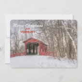 ヴァーモントの屋根付橋のテンプレートのクリスマスカード シーズンカード (正面)