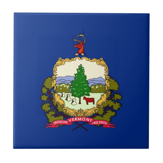 ヴァーモントの州の旗 タイル (正面)