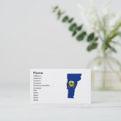 ヴァーモントの旗の地図 名刺 (スタンド正面)