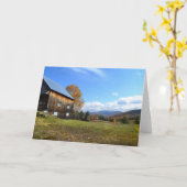 ヴァーモントの納屋のメッセージカード カード (黄色い花)