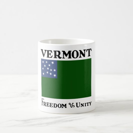 ヴァーモント共和国の緑山の男の子の旗 コーヒーマグカップ (中央)
