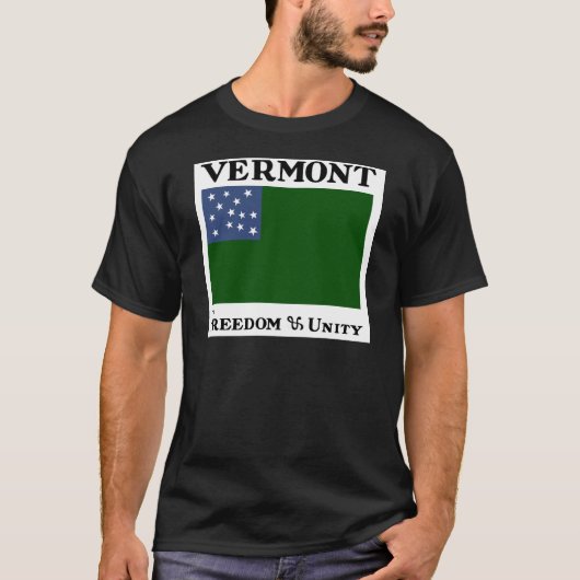 ヴァーモント共和国の緑山の男の子の旗 Tシャツ (正面)