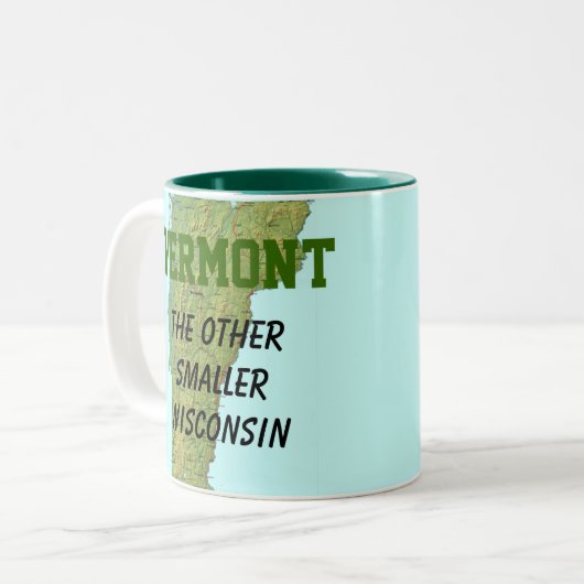 ヴァーモント: 他のより小さいウィスコンシン ツートーンマグカップ (正面左)
