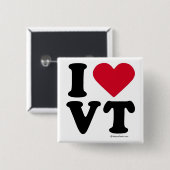 ヴァーモント- "私はVT愛します"を"私が愛するヴァーモント"を 缶バッジ (正面&裏面)