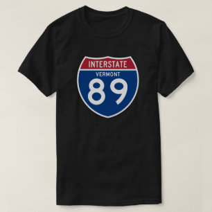 ヴァーモントVT I-89の州間幹線道路の盾- Tシャツ