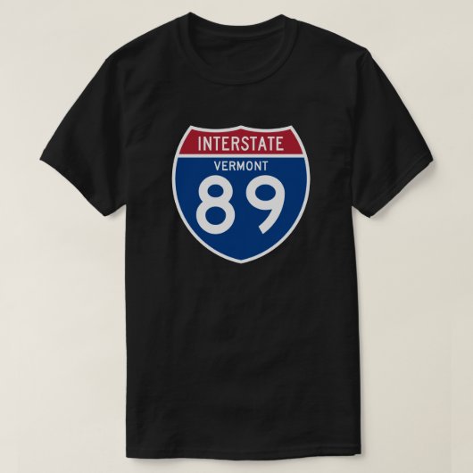 ヴァーモントVT I-89の州間幹線道路の盾- Tシャツ (デザイン正面)