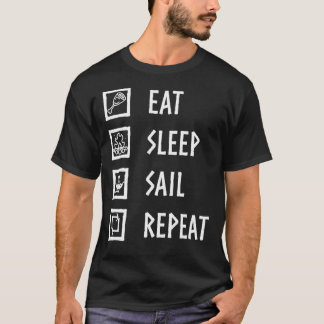 ヴァ食べルハイム、眠り、帆、リピート(白フォント)クラス Tシャツ