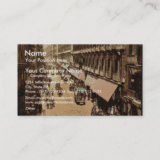 ヴィアローマ,ナポリ,イタリアクラシックフォトクロム 名刺 (正面)