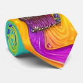 ヴィインテパーソナライズされたージのネオンサイケデリックギター ネクタイ (ロール)