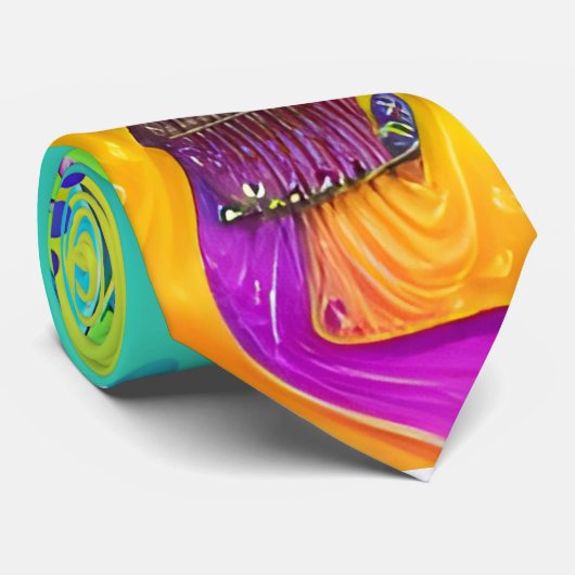 ヴィインテパーソナライズされたージのネオンサイケデリックギター ネクタイ (ロール)