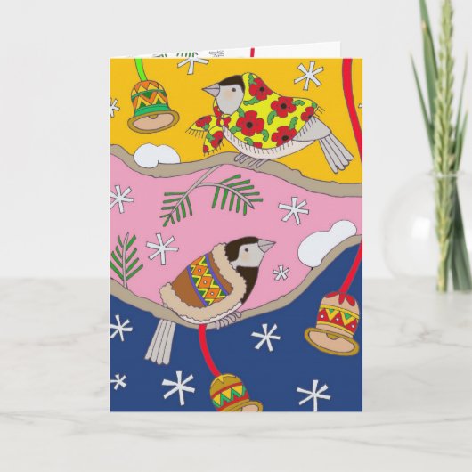 ヴィエラTrembach著ウクライナのクリスマスの《鳥》アメリカゴガラ シーズンカード (正面)