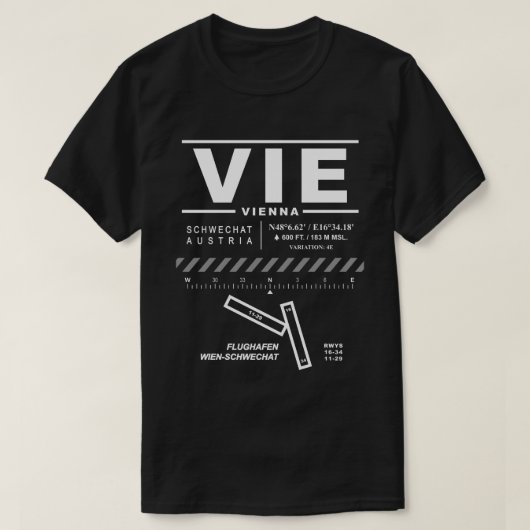 ヴィエ国際的ンエアポートVIEティーシャツ Tシャツ (デザイン正面)