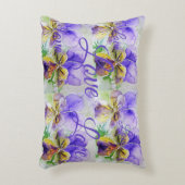 ヴィオかわいらしラ花フローラ紫のパターンラブ アクセントクッション (正面(垂直))