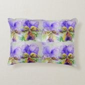 ヴィオかわいらしラ花フローラ紫のパターンラブ アクセントクッション (裏面)