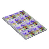 ヴィオかわいらしラ花フローラ紫のパターンラブ ノートブック (右側)