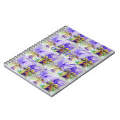 ヴィオかわいらしラ花フローラ紫のパターンラブ ノートブック (左側)