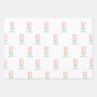 ヴィオラアルトクレフ、 音符記号ラッピング紙 ラッピングペーパーシート