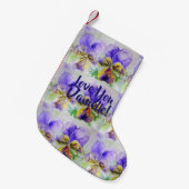 ヴィオラウォーターカラーフラワーズフローララブユーストッキング スモールクリスマスストッキング (正面 (吊り時))
