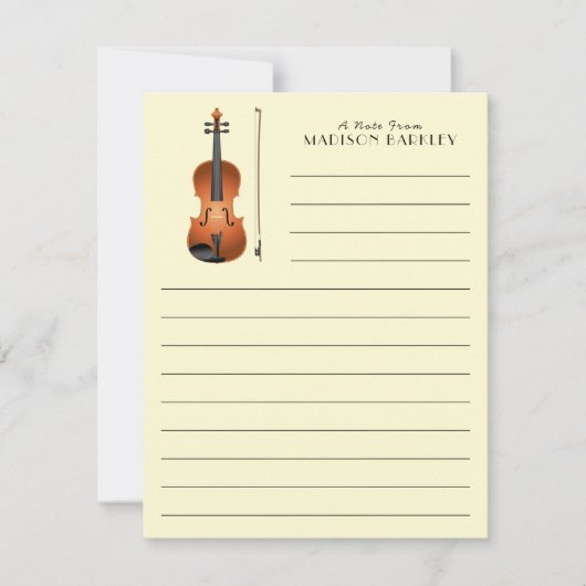 ヴィオラバイオリンミュージック先生ミュージシャン サンキューカード (正面)