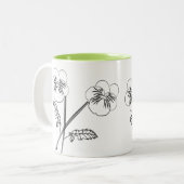 ヴィオラパンシーフラワーズスケッチガーデナーマグ ツートーンマグカップ (正面左)