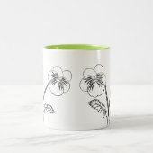 ヴィオラパンシーフラワーズスケッチガーデナーマグ ツートーンマグカップ (中央)