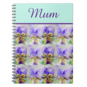 ヴィオラフラワーアクアストライプフローラムマザーズデー ノートブック (正面)