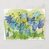 ヴィオラフラワーズ春ガーデンジョニーバイオリートを跳び上げる ポストカード (正面)