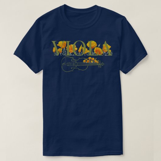 ヴィオラフローラバイオリストプレイヤーギフト Tシャツ (デザイン正面)