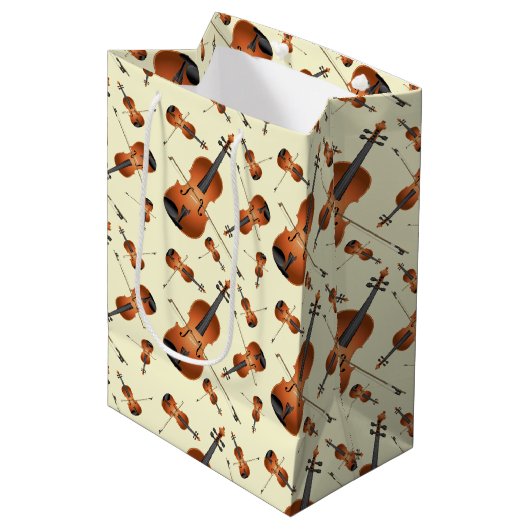 ヴィオラヴァイオリン音楽先生ミュージシャン ミディアムペーパーバッグ (正面アングル)