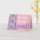 ヴィオラ薄紫紫の花あなたが愛されるカード カード (黄色い花)