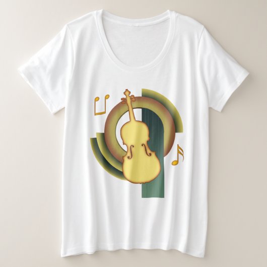 ヴィオラ デコ1 プラスサイズTシャツ (デザイン正面)