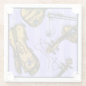 ヴィオリンとスパイダーズ – ポップ・アートのゴシック悪夢シュレアル ガラスコースター (裏面)