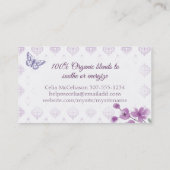 ヴィオリーティーカップティーポット蝶の名刺 名刺 (裏面)