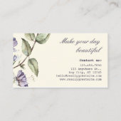ヴィオレタウォーターカラーフラワーフローリストエレガント 名刺 (裏面)