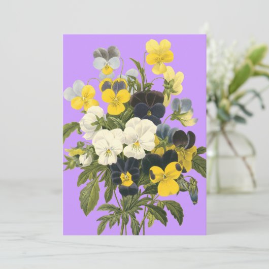 ヴィオレットとパンジーカスタムベビーシャワー招待状 招待状 (スタンド正面)