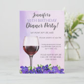 ヴィオレットとワイングラス30th誕生日ディナーパーティー 招待状 (スタンド正面)