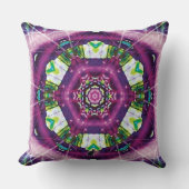 ヴィオレット万華鏡のように千変万化するパターン クッション (正面)