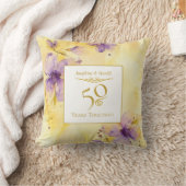 ヴィオレット金ゴールド結婚50周年記念装飾用クッション クッション (ブランケット)