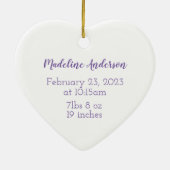 ヴィオレット2月誕生月花ベビー セラミックオーナメント (裏面)