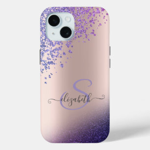 ヴィオレット グリッター オンブレ ダイヤモンド iPhone 15ケース