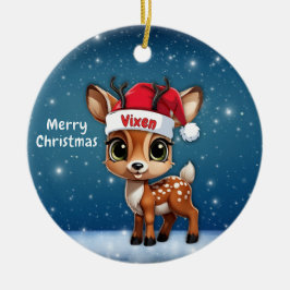 ヴィクセンジカ、子ジカ、メスジカ、トナカイ🦌 🎄 セラミックオーナメント