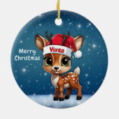 ヴィクセンジカ、子ジカ、メスジカ、トナカイ🦌 🎄 セラミックオーナメント (裏面)