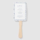 ヴィクトリアリアン ブルー 花柄 結婚式 ハンドファン (正面)