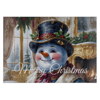 ヴィクトリアンスノーマンクリスマスデザイン カッティングボード