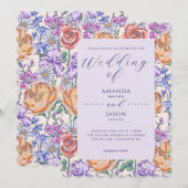 ヴィクトリアンフラワーのエンリッシュコテージウェディング招待状 招待状 (正面/裏面)