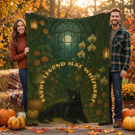 ヴィクトリアンブラックキャットハロウィーン伝説はひげを持つ  シェルパブランケット